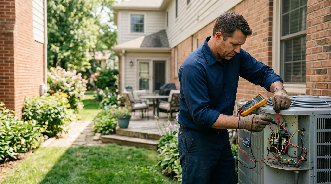 HVAC technician working near Freeport, KS